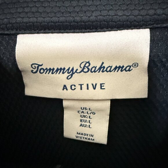 Women Tommy Bahama Pullover Quarter Zip Active Waffle Knit in Black Size Large - Picture 7 of 9